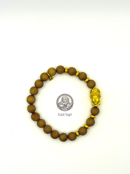 Immortal Ci Hang Solid Gold Bracelet with Sandalwood